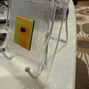 Ribbed Dichroic Clear and Colors Square by Candice Treat Murphy, Image 5.