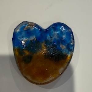 2" Transparent Ukraine Colors Pocket Heart #26 by Candice Treat Murphy, Image 5.