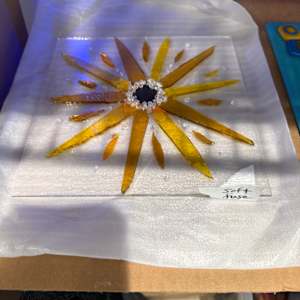 Striker Red, Orange, Iridescent, and Dichroic Sunburst by Candice Treat Murphy, Image 1.