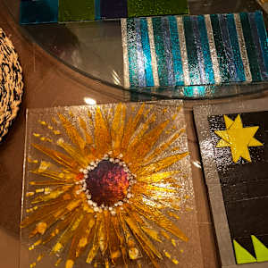 Orange, Gold, and Dichroic Sunburst by Candice Treat Murphy, Image 2.