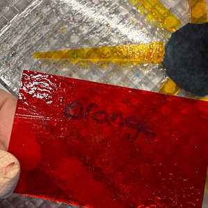 12” Striker Red,  Streaky Gold, Clear Iridescent, and Dichroic Sunburst by Candice Treat Murphy, Image 8.