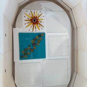 10” Turquoise Square with Stacked Marigold and Cobalt Squares by Candice Treat Murphy, Image 7.