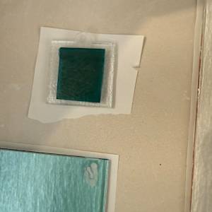 Iridescent Turquoise Square Ornament by Candice Treat Murphy, Image 3.