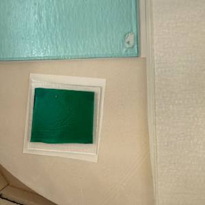 Iridescent Turquoise Square Ornament by Candice Treat Murphy, Image 1.