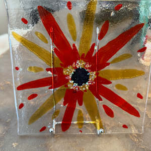 Striker Red, Orange, Iridescent, and Dichroic Sunburst by Candice Treat Murphy, Image 4.