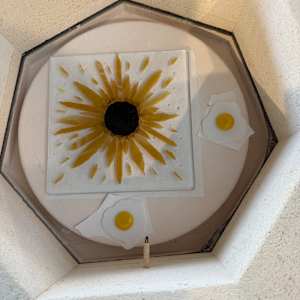 Streaky Gold, Dichroic, and Clear Iridescent Sunburst #1 by Candice Treat Murphy, Image 3.