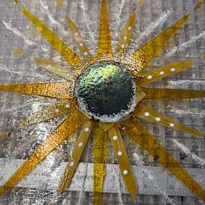 12” Striker Red,  Streaky Gold, Clear Iridescent, and Dichroic Sunburst by Candice Treat Murphy, Image 5.