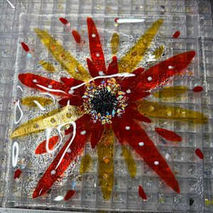 Striker Red, Orange, Iridescent, and Dichroic Sunburst by Candice Treat Murphy, Image 7.