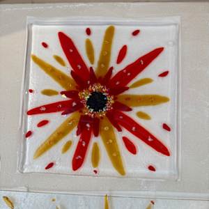 Striker Red, Orange, Iridescent, and Dichroic Sunburst by Candice Treat Murphy, Image 8.