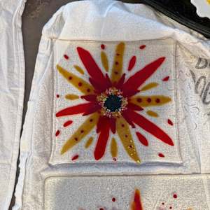 Striker Red, Orange, Iridescent, and Dichroic Sunburst by Candice Treat Murphy, Image 9.