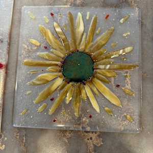 Streaky Gold, Dichroic, and Clear Iridescent Sunburst #1 by Candice Treat Murphy, Image 6.