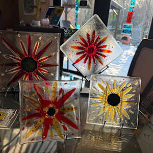 Streaky Gold, Dichroic, and Clear Iridescent Sunburst #1 by Candice Treat Murphy, Image 7.