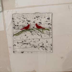 Cardinals on Black Confetti 5” Square #1 by Candice Treat Murphy, Image 3.