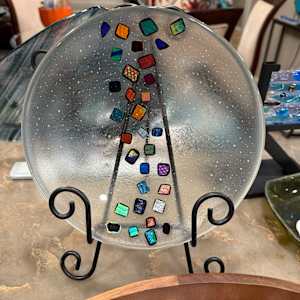 8.5” Dichroic Squares Bowl by Candice Treat Murphy, Image 3.