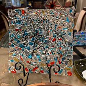 Color Icy Rocks Glass Square Tray by Candice Treat Murphy, Image 2.