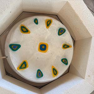 Marigold Jade and Egyptian Blue Layered Triangles Bowl by Candice Treat Murphy, Image 1.