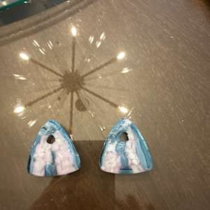 Triangle Lt Blue White Pink Necklace #1 by Candice Treat Murphy, Image 1.