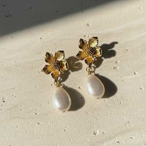 Flower & Baroque Pearl Posts by Breanna Cole, Image 1.