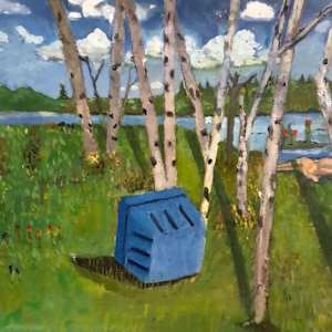 Blue Box and Birches by Dean Vallas, Image 1.