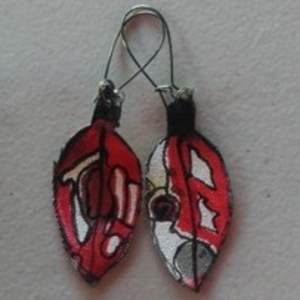 Pohutukawa Leaf Earrings 158 by Liz McAuliffe, Image 1.
