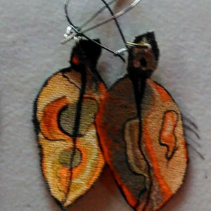 Pohutukawa Leaf Earrings 165 by Liz McAuliffe
