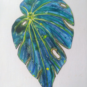 Blue Begonia Leaf . 028 by Liz McAuliffe