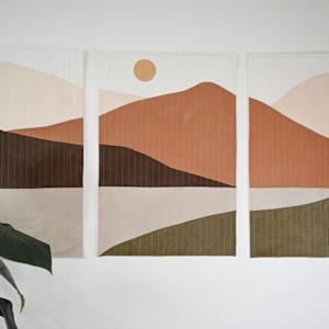 Mountain Valley Triptych Wall Quilt by Juli R Vignola
