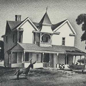 House with Mule by Peter G. Menihan, Image 1.