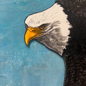 EAGLE IN FLIGHT by CATHY KLUTHE  Image: Close up of the face details.
