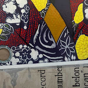 AUNTIE SUSIE by CATHY KLUTHE  Image: Closeup of kimono details and govt document.