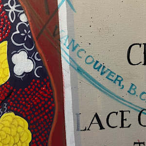 AUNTIE SUSIE by CATHY KLUTHE  Image: Closeup of kimono details and govt document.