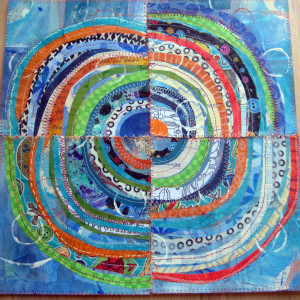 Recycled Circles: Blue and Orange by Jane LaFazio