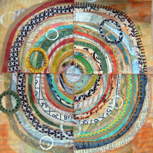 Recycled Circles: orange bingo  by Jane LaFazio