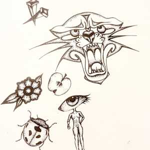 Tattoo Flash by Cameryn Popiel