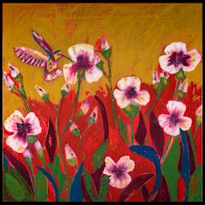 Patina Sister #1– Framed floating canvas by Erin Bowling