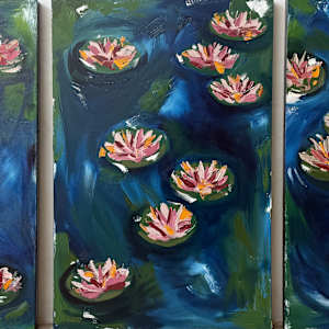 Triptych Waterlillies by Erin Bowling, Image 1.