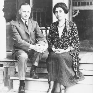Coolidge and Wife at Plymouth, Vt. House of his Father. August 1, 1923 by Ralph Morgan