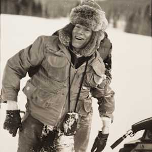 Andy Warhol Covered in Snow After a Snowmobile Crash by Mark Sink