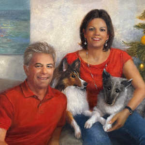 Holiday Portrait with Dogs by Janice Wagner, Image 1.