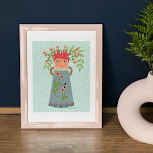 “Ginger” Happy Vase by Debbie Warnock 