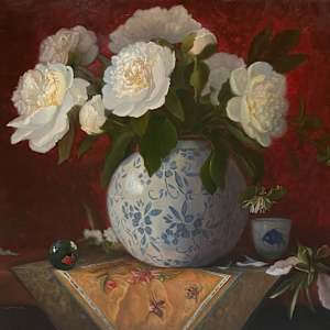 Peonies: Peace, Love, Harmony by Linda J Schroeter