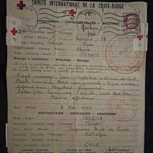 1943 Red Cross Cover France to Chile with France 440 