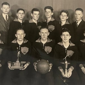 Basketball Trophy Winning Team