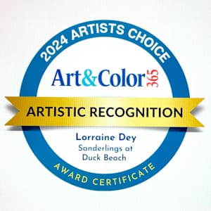 Sanderlings at Duck Beach by Lorraine  Dey 