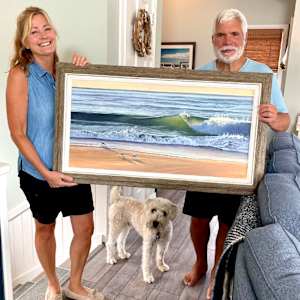 Sanderlings at Duck Beach by Lorraine  Dey 