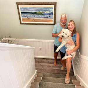 Sanderlings at Duck Beach by Lorraine  Dey 