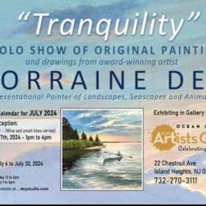 Calm Before Dusk by Lorraine  Dey  Image: Featured in promotional information for the show and painting was sold at the show. Lorraine's first solo show.