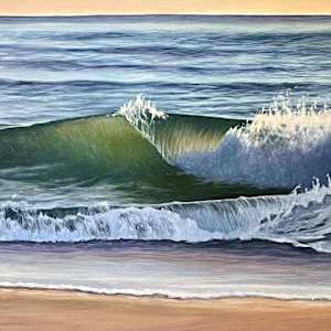 Sanderlings at Duck Beach by Lorraine  Dey 