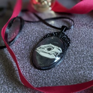 Bearded Dragon Skull - Black Metal & Glass Original Art Ornament by Layil Umbralux 