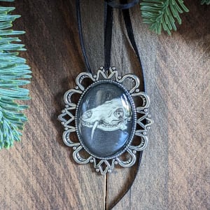Water Deer Skull - Silver Metal & Glass Original Art Ornament by Layil Umbralux 